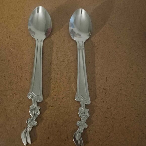 Nestle Quik Bunny Rabbit Spoons Set of 2 Stainless Steel Chocolate Milk Spoons - Picture 1 of 5